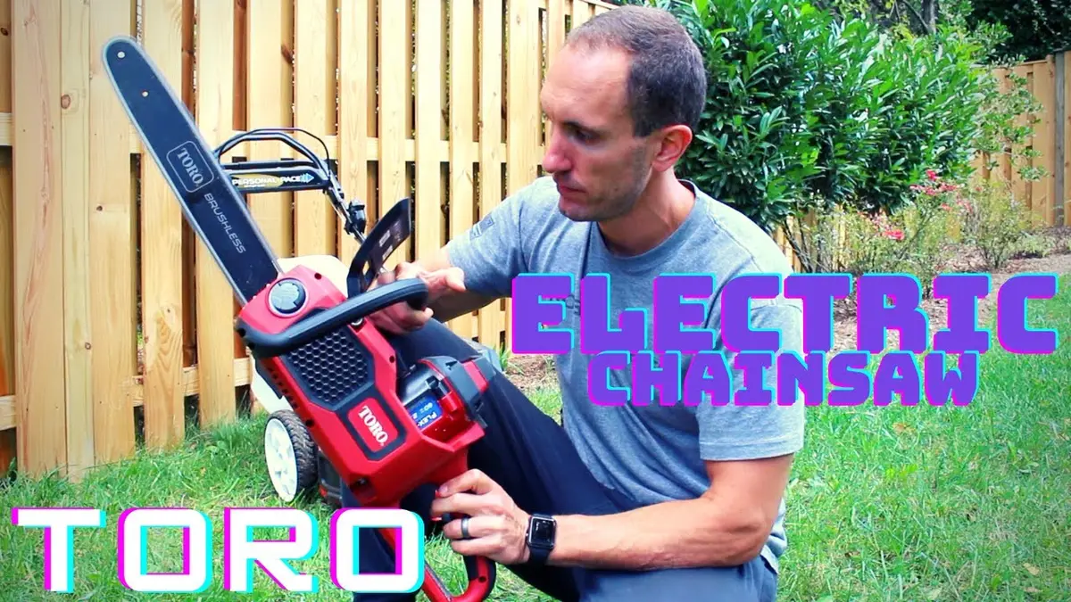Toro 60V Chainsaw, frame from Will's review video